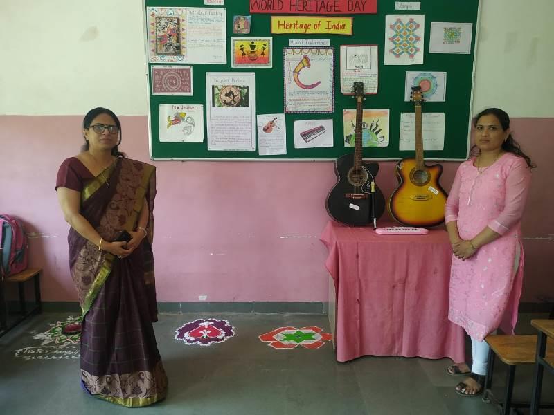 Soft Board decoration On the Theme Music, Rangoli and Painting Std. - V